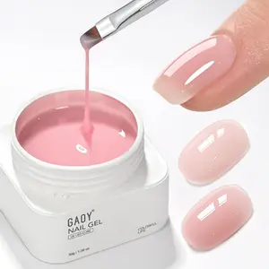GAOY Colored Builder Base Gel Nail Polish 30g, Builder Gel Nude Pink Natural Jelly, 4-in-1 Soak Off Nail Strengthener, Long Lasting UV Light Cure, Light Pink