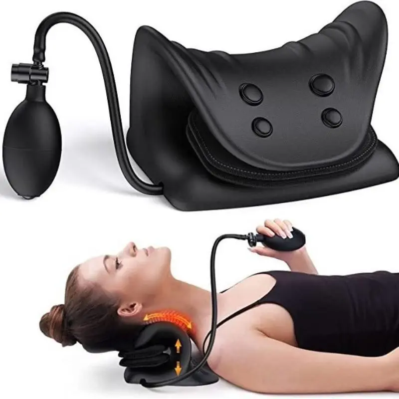 C-type Airbag Cervical Massager, Adjustable Height Cervical Massage Tool, Manual Massage Tool for Home & Travel, Cervical Care Pillow, Muscle Massagers
