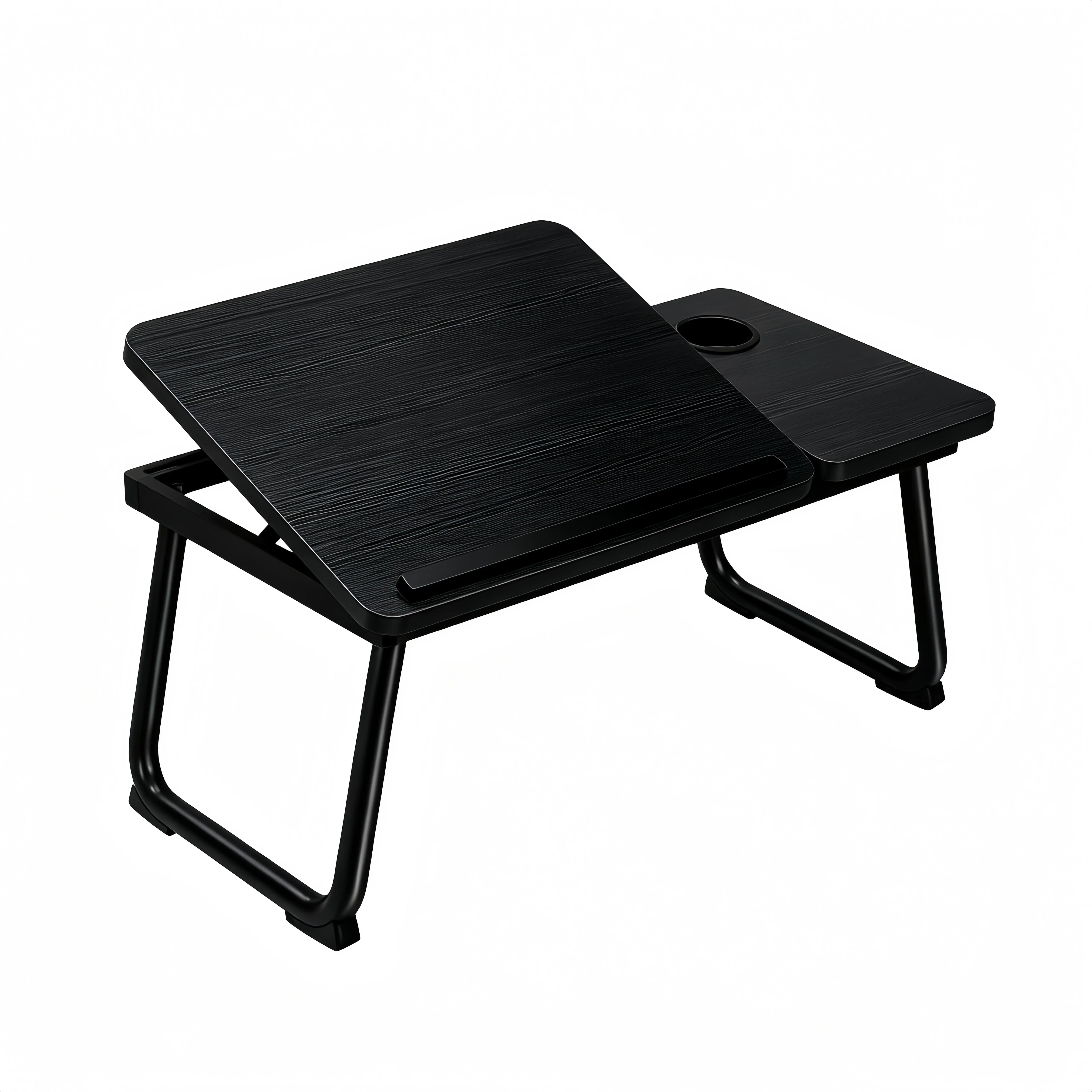 Foldable Adjustable Tilting Laptop Bed Table with Cup Holder, Storage Drawer & Cooling Vent, Portable Ergonomic Lap Desk for Student Dorm Remote Work & Home Bedroom Organization multifunctional stand