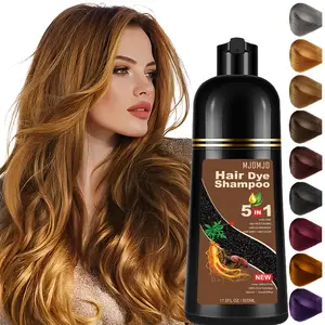 Blonde Brown Hair Dye Shampoo 5-in-1, Instant & Long-Lasting Hair Color Shampoo for Gray Hair Coverage, Herbal Natural Ingredients, Ammonia-Free, Unisex 500ml