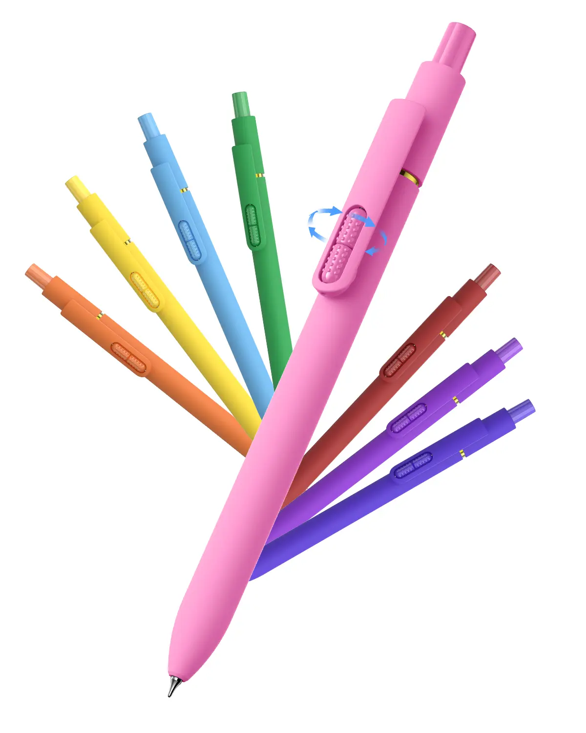 Inkipen — 8 Pack Colorful Gel Ink Pens, Quick-Dry 0.5mm Fine Point Fidget Pens for Smooth Writing, Journaling & Drawing, Aesthetic Dopamine Color Pens for Women, School & Office Supplies (Bright Candy Colors)