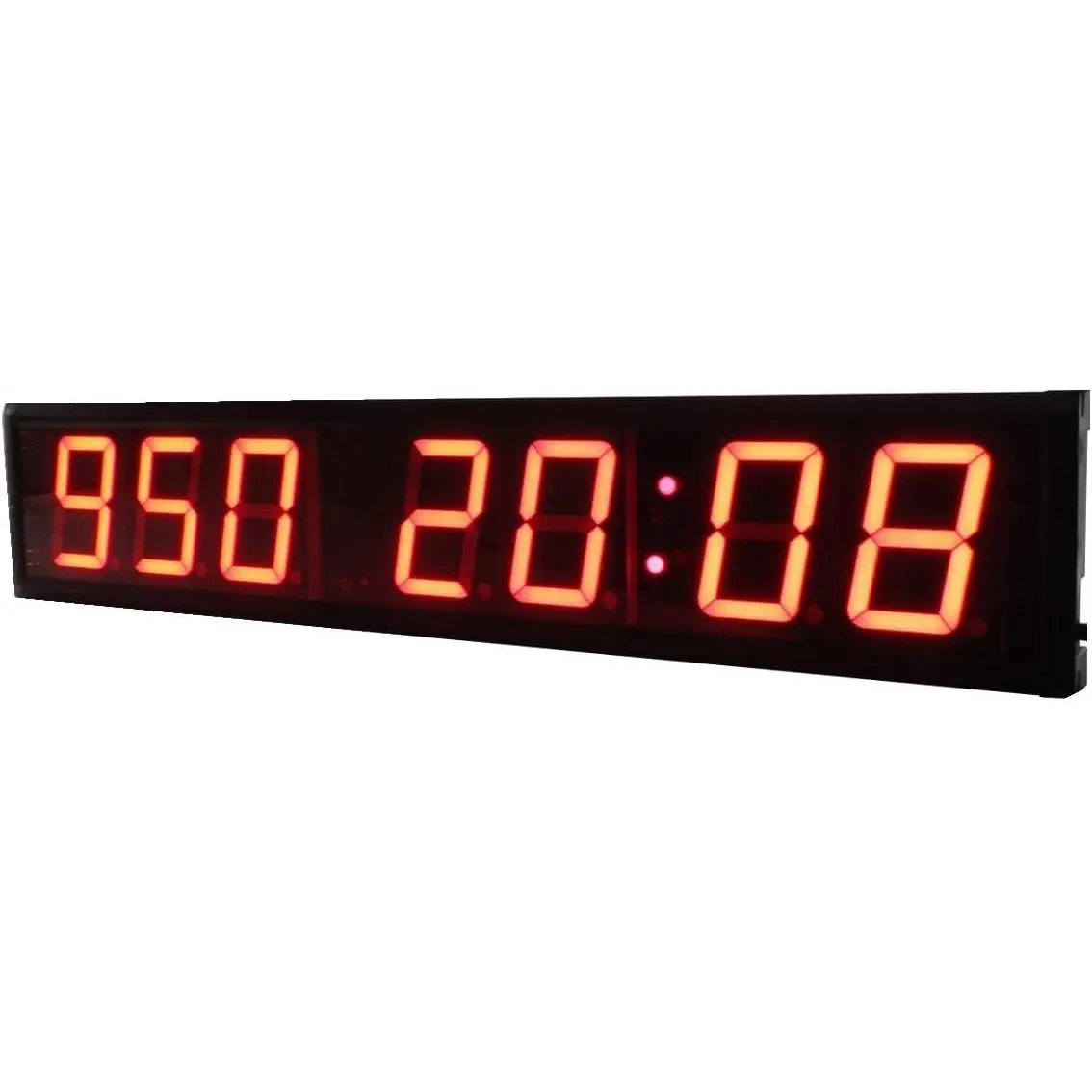 AZOOU 4" High-Character 7-Digit Aluminum LED Timer Countdown Clock - 12VDC Work Voltage, 13.44W Power Consumption, Ultra Brightness for Indoor Only, Installation Brackets, Count Up/Down, Regular Clock Function, Led Segments, 100Vac-240Vac, 1224 Hours Swit