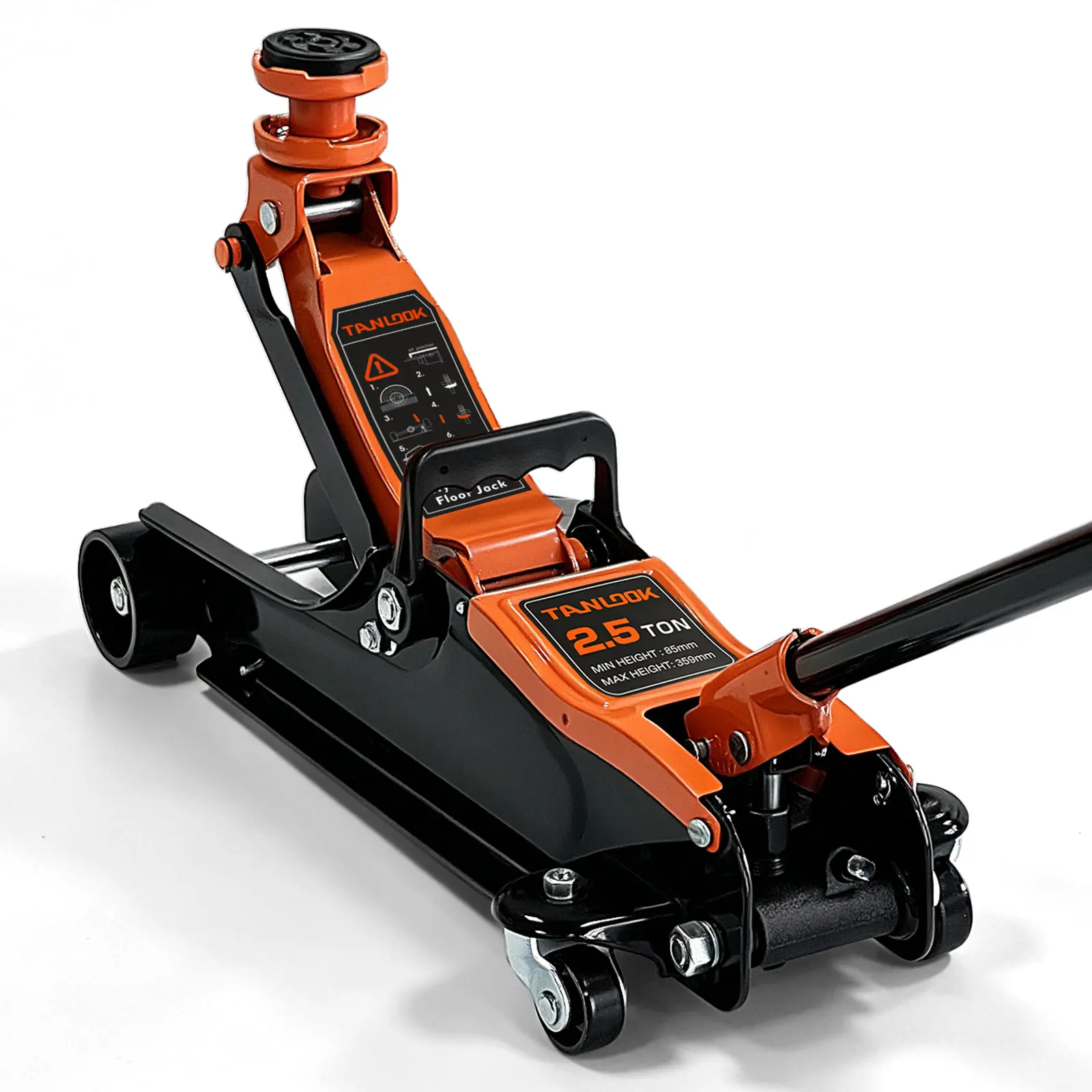 Tanlook 2.5T Manual Horizontal Lift Hydraulic Floor Jack - Heavy-Duty Garage Tool with Safety Valve, Portable, Efficient for Sedan Garage Use, SUV Vehicle Repair