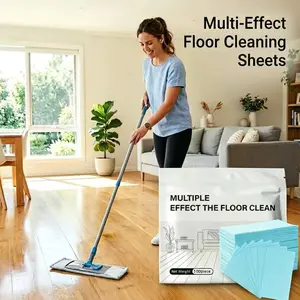 100/200Pcs Floor Cleaning Tablets Sheets, Concentrated Multi-Surface Floor Cleaner with Mild Scent, Plant-Based Formula for Hardwood, Laminate & Tile Floors, Antibacterial & Deodorizing