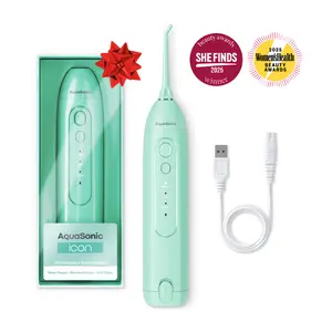 AquaSonic Icon Water Flosser - Portable Oral Irrigator with 3 Modes for Enhanced Teeth Cleaning & Plaque Removal - Dentist Recommended Technology