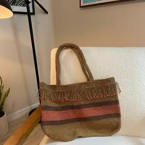 Dahlia - Handmade Crochet Tote Bag with Fringe Details
