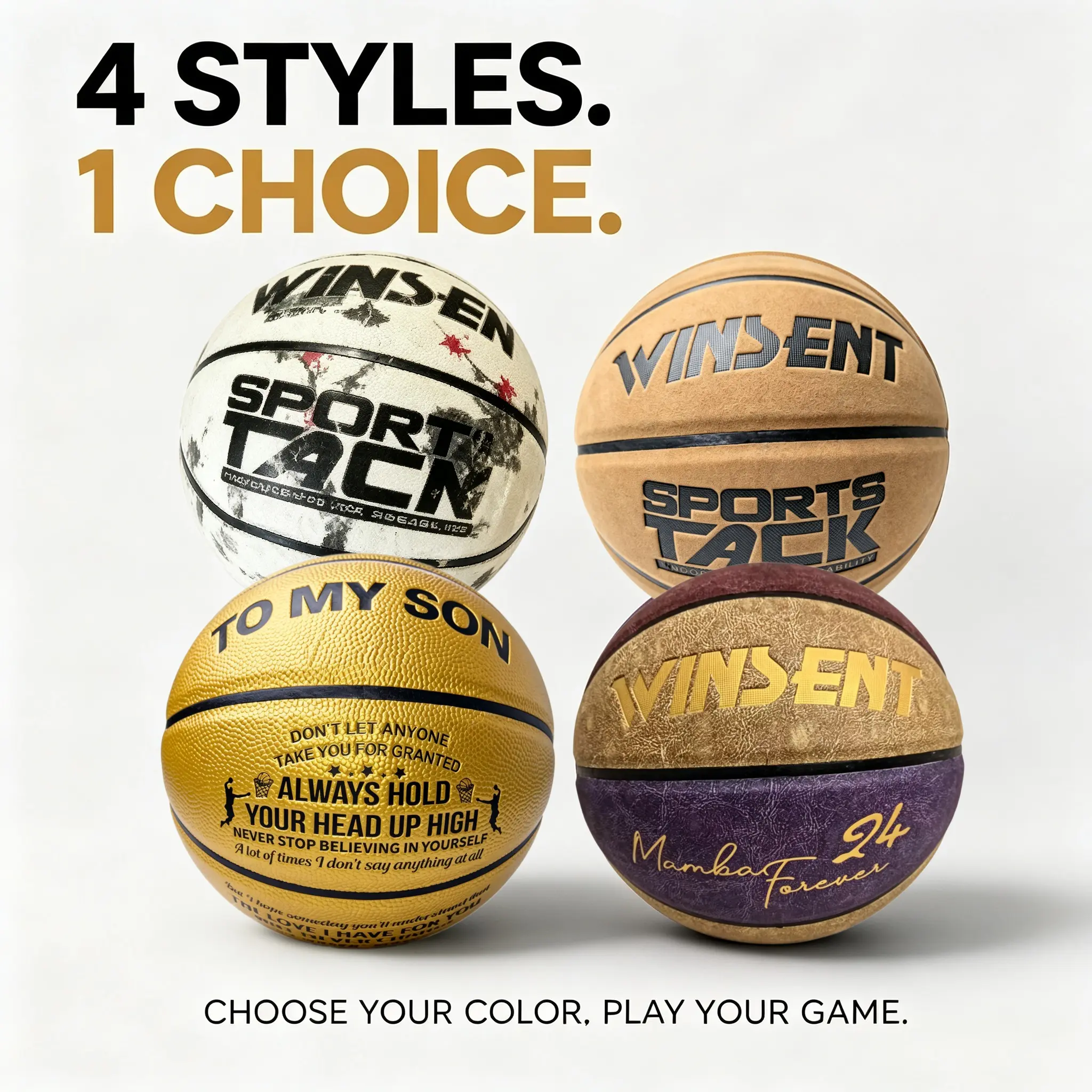 Composite Leather Basketball with Anti-Slip Grip, Wear-Resistant Suede Finish, Mamba Forever & Inspirational Prints, for Indoor/Outdoor Street Court Training, Ideal Gift for Basketball Enthusiasts