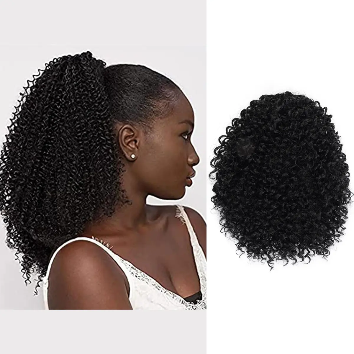 Instant Glitz 12 in Spiral Curl Drawstring Ponytail, Synthetic Hair Extension for Unisex Ponytail Hairstyles, Average Size, 112g, Color 99J, Unisex Wear