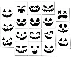 Halloween Pumpkin Stencils Jack o'Lantern Airbrush Spray Painting (18 PCS)
