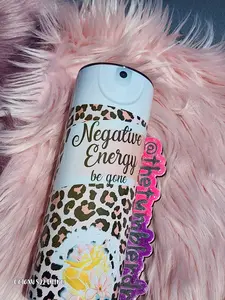 Negativity be Gone Pink Leopard Tumbler