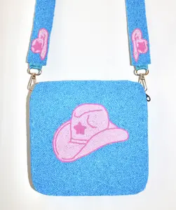 Handmade Beaded Crossbody Purse Handbag - Premium Shoulder Bag for Preppy, College & Sorority Girls - Game Day Bag, Adjustable Strap - Seed Bead Box