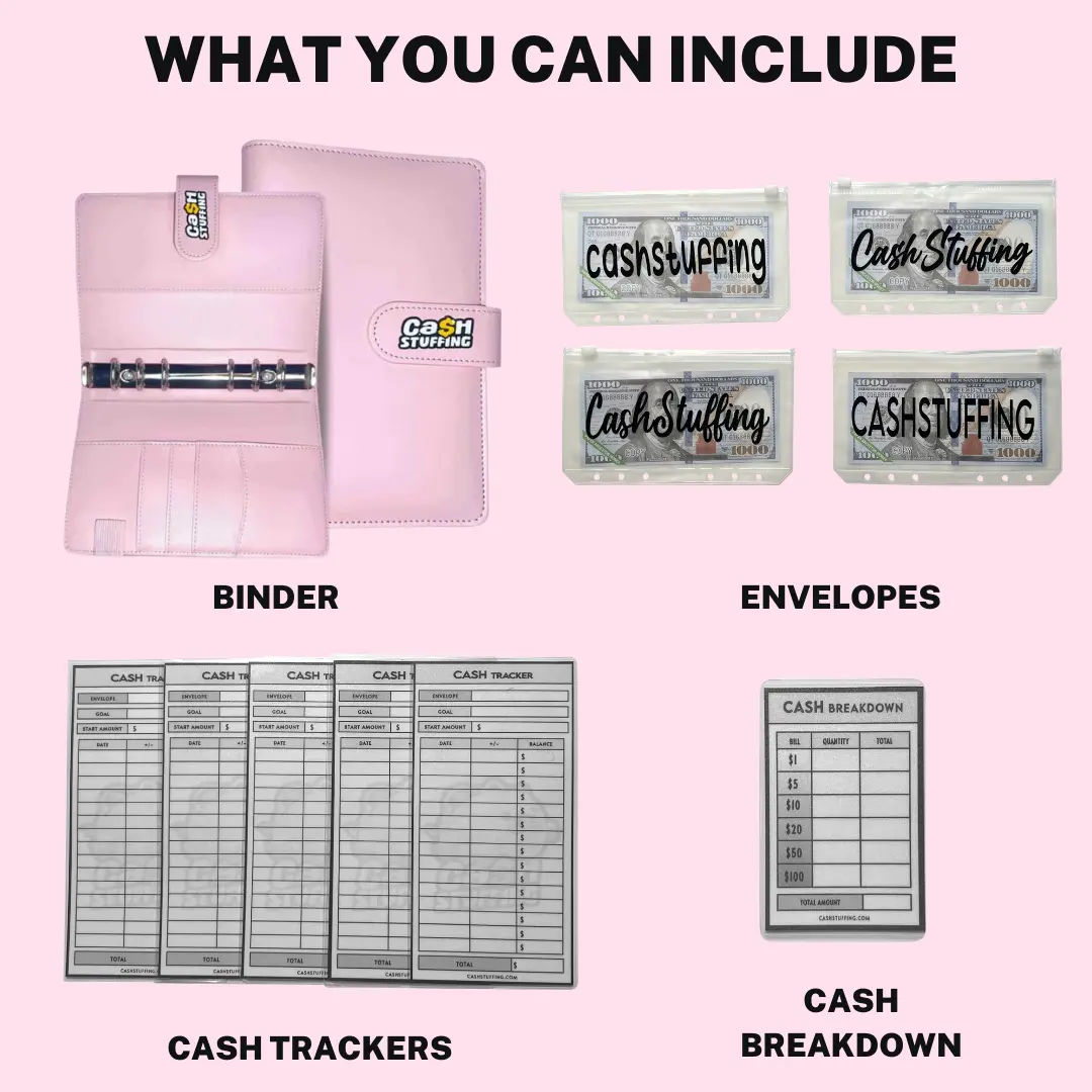 Customizable Budget Binder with 5 Cash Envelopes
