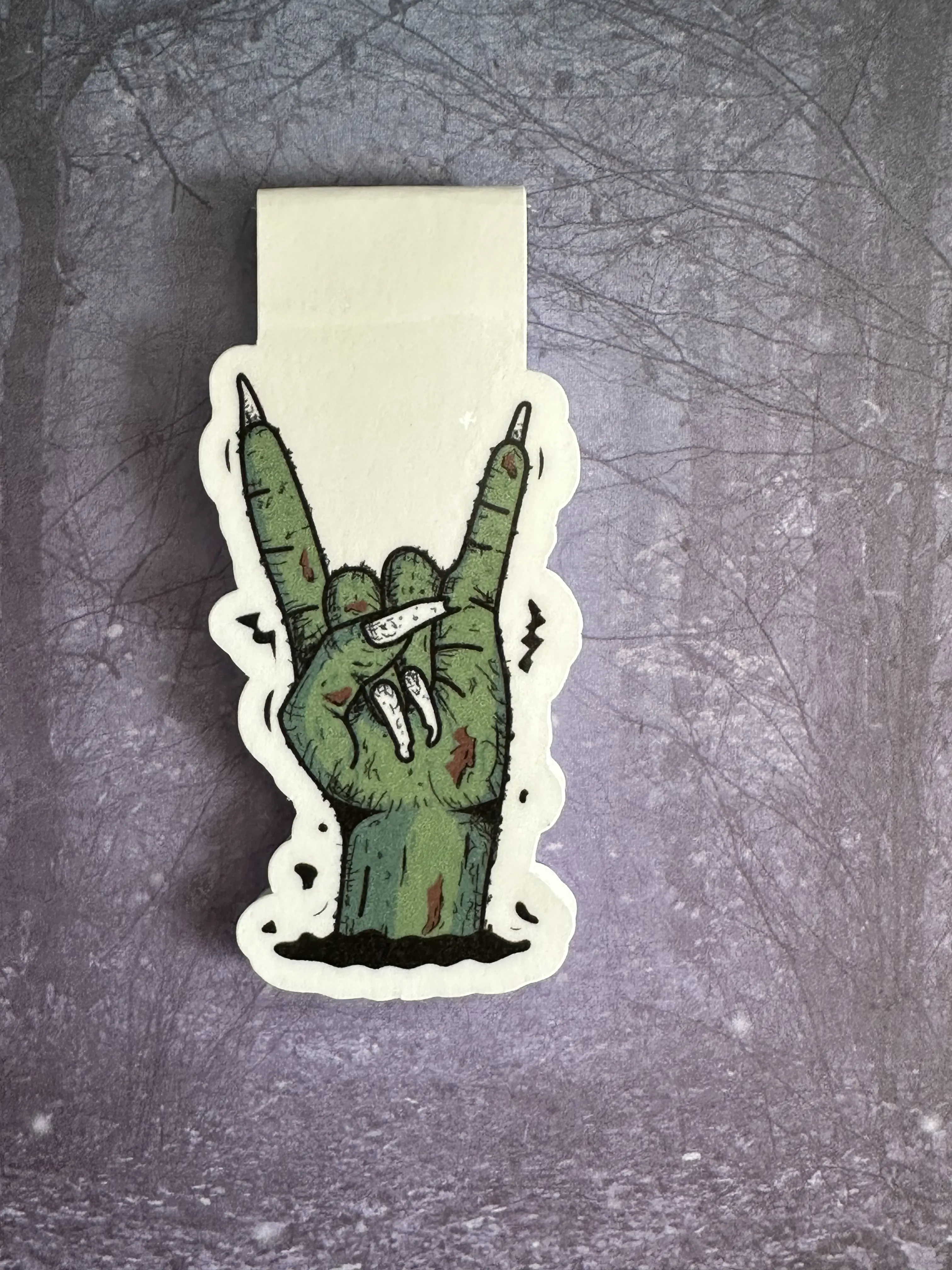 Zombie Rock on magnetic bookmark double sided