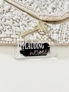 Applauding Women Rectangle Vinyl Resin Keychain