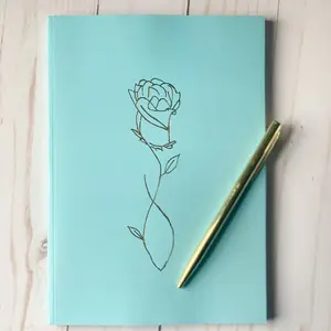 Rose Cover Reading Journal with 52 Pages for Book Reviews & Monthly Trackers Elegant Personalized Journal for Recording Thoughts and Feelings
