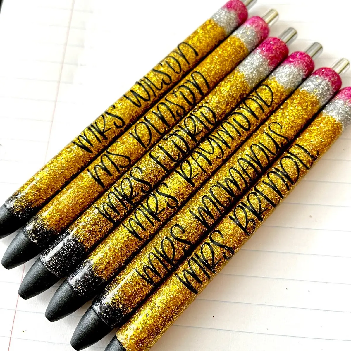 Custom Personalized Glitter Pencil - Pen Custom Personalized Glitter Pencil - Pen