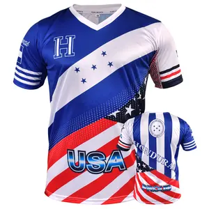 Fury Honduras and USA Flag Mix Soccer Jersey Design for Men/Women/Unisex