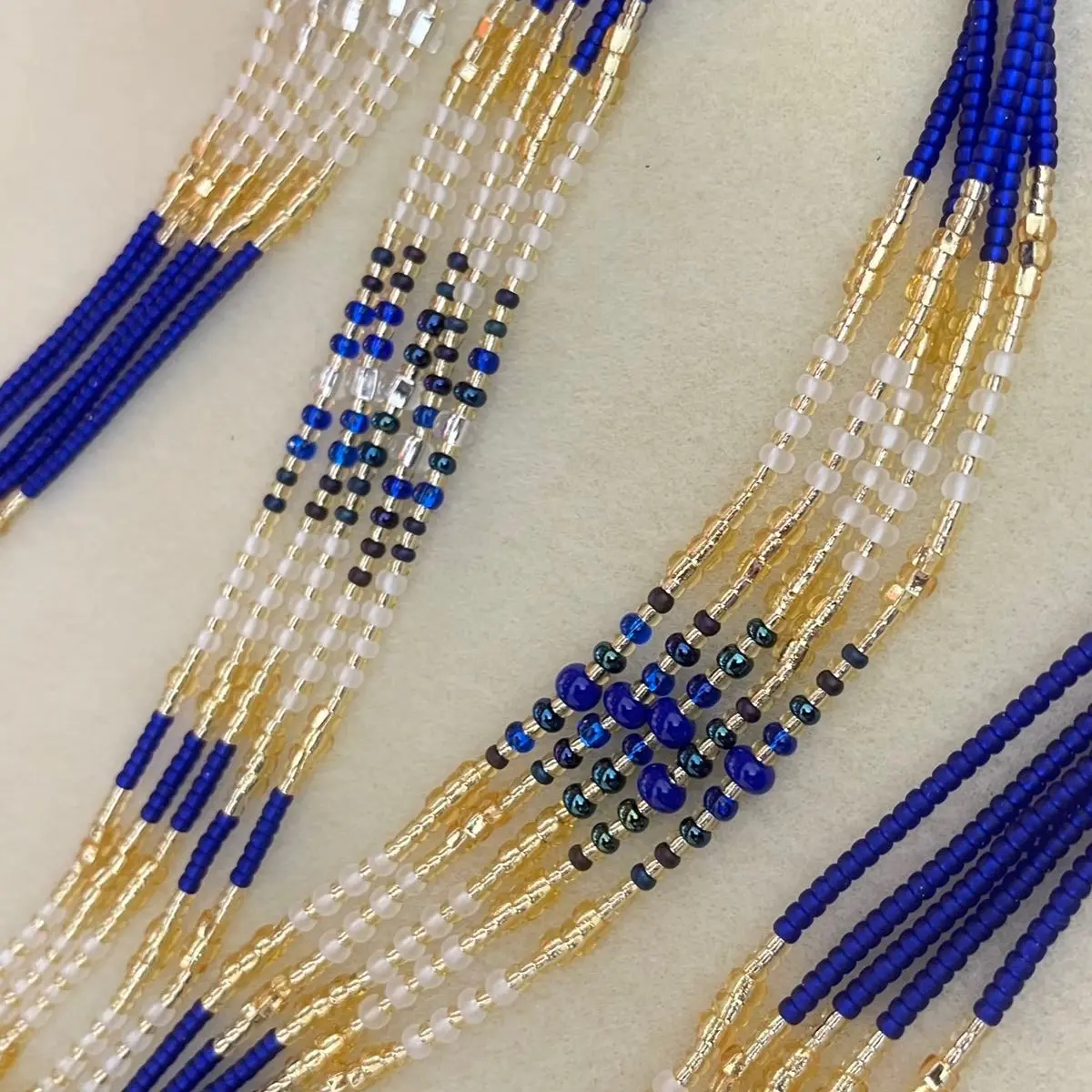 Throwin Shades “Dark Blue” Handcrafted Waist Bead - Tie On Strand