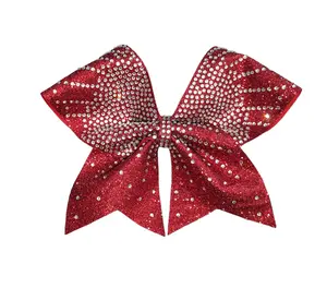 Red Glitter Rhinestone Cheer Bow