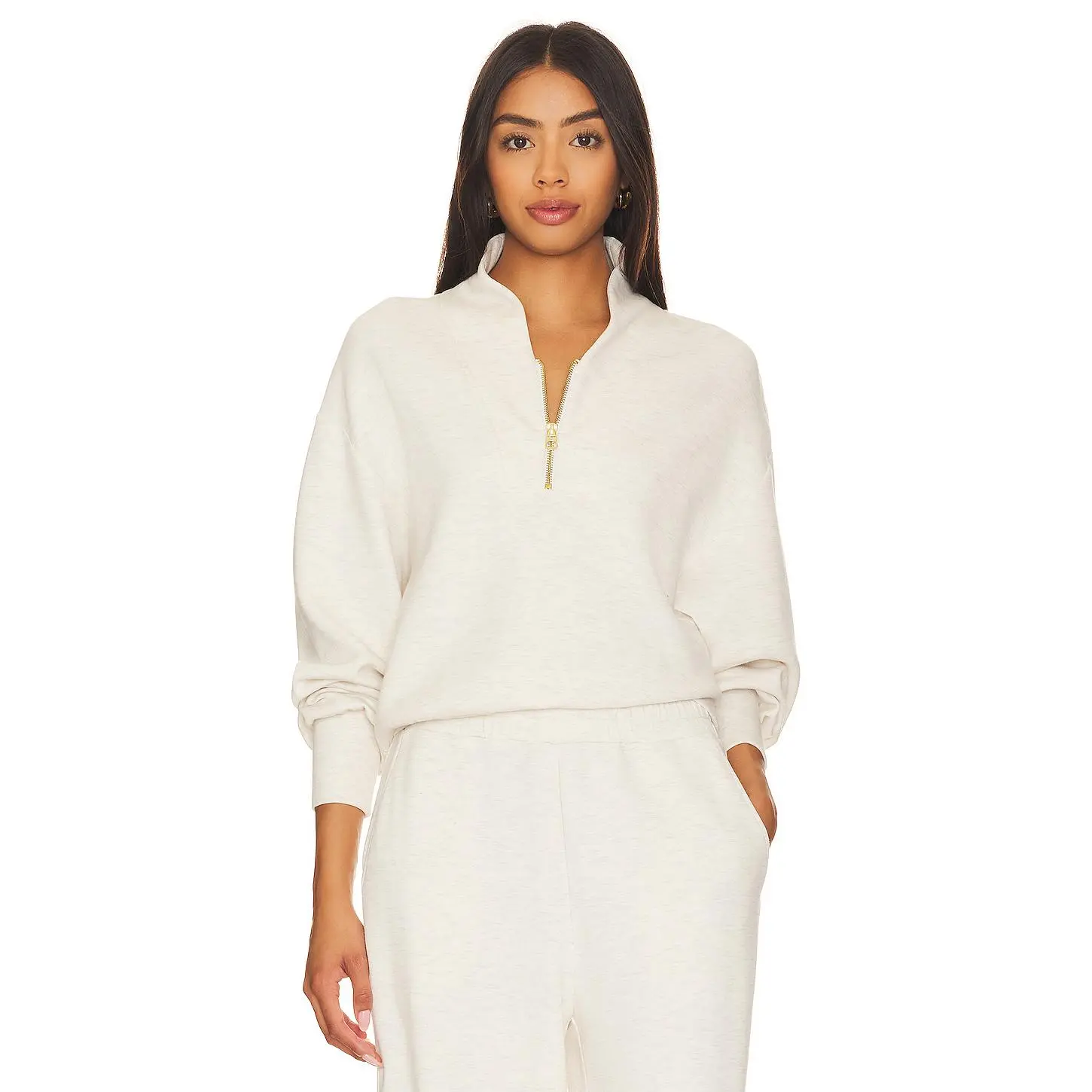Varley Davidson Sweatshirt in Ivory Marl Varley Davidson Sweatshirt in Ivory Marl