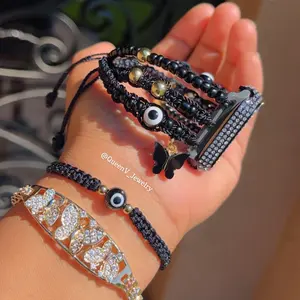 Black Butterfly Evil eye Watch Band