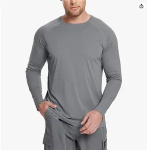 baleaf Men's Sun Protection Shirts UV SPF UPF 50+ Long Sleeve Rash Guard Fishing Running Quick Dry Lightweight