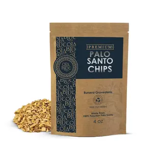 Palo Santo Chips (4oz) Natural from Peru sustainably Harvested Aromatic Resin - for Smudging, Energy Cleansing, Organic Freshener Fragrance Light Pack