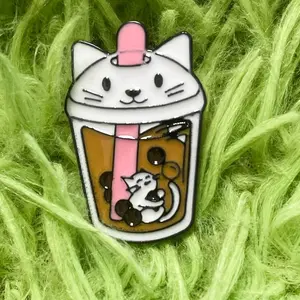 Bubble Tea Cat Pin