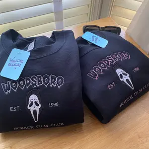 Halloween Scream Face Embroidered Sweater | Fall Crewneck | Halloween Crewneck | Halloween Sweater