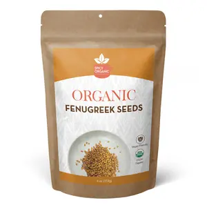 SPICY ORGANIC Fenugreek Seeds 4 oz- USDA Certified Organic- Culinary Spice & Herbal Remedy -Enhance Flavors, Aid Digestion -Perfect for Hair, Skincare Routine and Cooking.