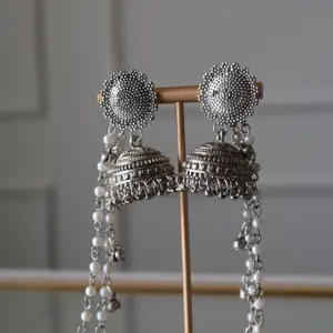 Flower stud jhumka