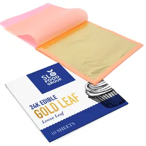 Slofoodgroup 24 Karat Edible Gold Leaf, Loose Leaf Edible Gold Sheets 24k