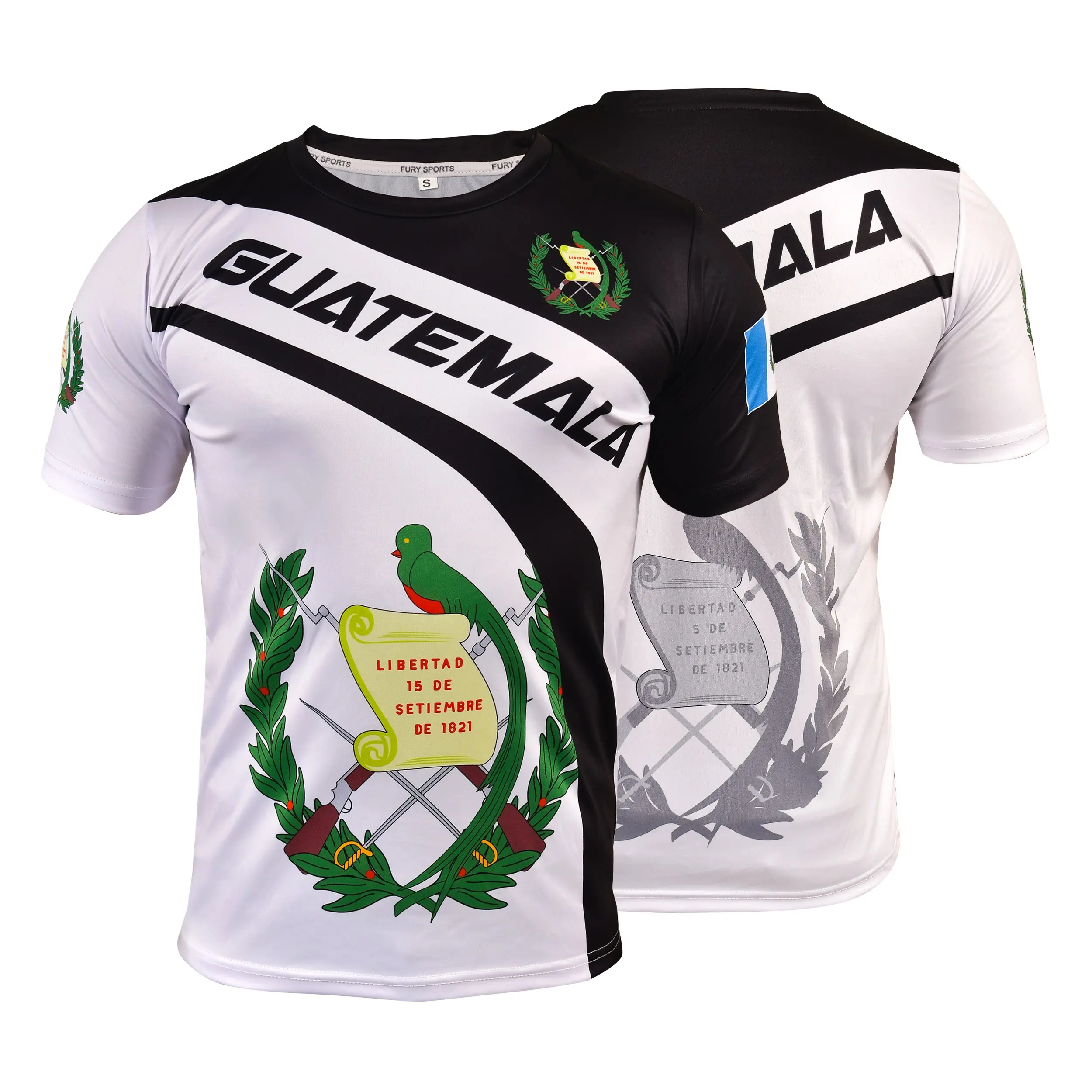 Fox & Fury Fans Soccer Jersey of Guatemala Colors  Shirt - Camiseta Jersey Hombres/Men/Women/Unisex Athletic Activewear