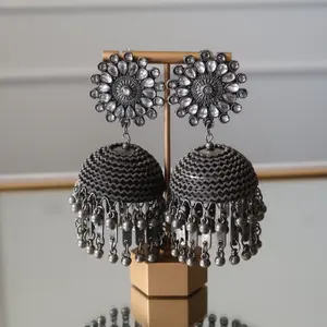 Oversized Black polish big jhumka