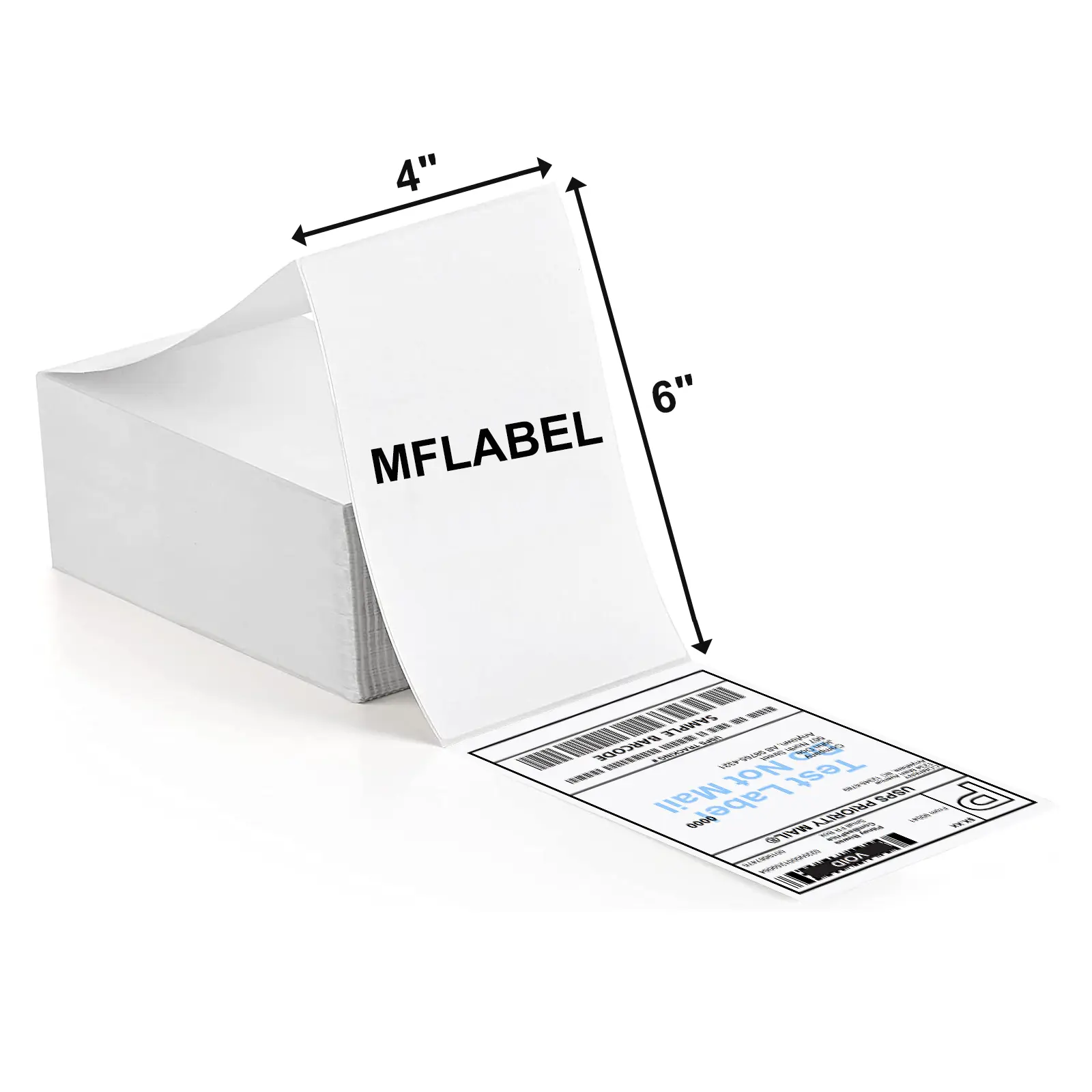 MFLABEL Thermal Labels 4x6 Fan-Fold Shipping Labels, White, Compatible with Rollo, MUNBYN, Polono, Zebra Thermal Printers