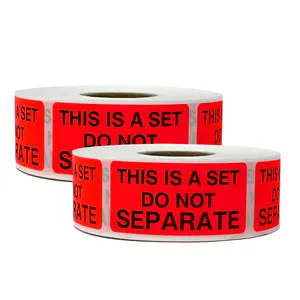Innovative Haus 2 Rolls/500 Labels (1,000Total) This is A Set Do Not Separate Packing Labels. 1" x 2" Self-Adhesive Fluorescent Red. Stickers for Shipping Bundle Sets and Multi-Pack Products