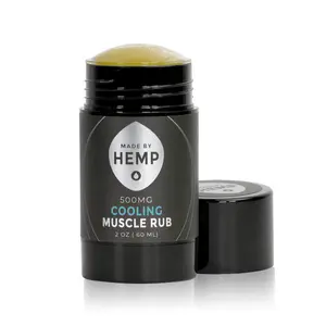 Made By Hemp Cooling Muscle Rub - Natural Non-Greasy Hard Stick Body Care with Menthol, Arnica, Comfrey, Lavender, Ginger Root - No-Mess Application for Fitness Relief, Healing, Wellness, Therapy Solution