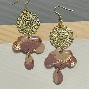 Dusty Rose Gold Dangle Earrings