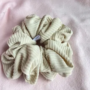 Cream Ribbed Oversized Scrunchie