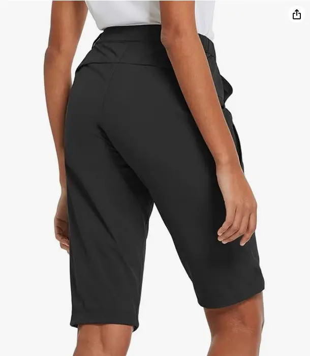 baleaf Women's Knee-Length Bermuda Shorts, Lightweight Quick-Dry Stretch Nylon Activewear with 5 Pockets, UPF 50+ for Golf & Hiking, Golf Shorts Pockets, Soft Activewear Shorts