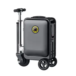 Riding SuitcaseRS150 is a TSA approved electric ride on/carry on suitcase. The lithium ion battery is removable. There is a USB Port to charge your items while powered on. The suitcase is made of Waterproof material. Aluminum Construction.