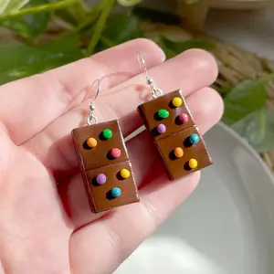 Cosmic Brownie Earrings - Treat Earrings - Food Earrings - Dessert Earrings - Clay Earrings - Fun Earrings - Gift For Her Retro