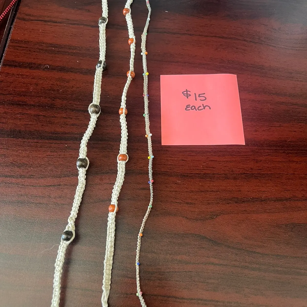 Handmade macrame necklaces