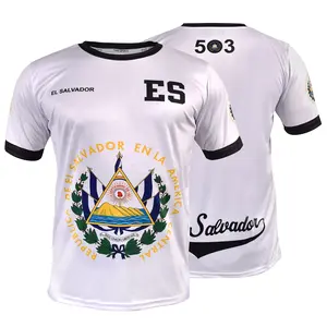 Fox & Fury El Salvador Soccer Jersey White El Salvador Shirt for All Salvadorans Men/Women/Unisex