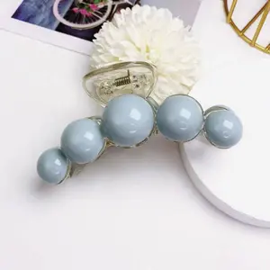 3  size PCS per set Acrylic-pearl  Hair Clips - Large Claw Clips for lady with Thick Hair -  Acrylic-pearl  Hair Clips - Non-Slip Strong Hold for girls with Thin Hair - Hair Accessories for Girls - 2 fancy Color  Blue  and  Green