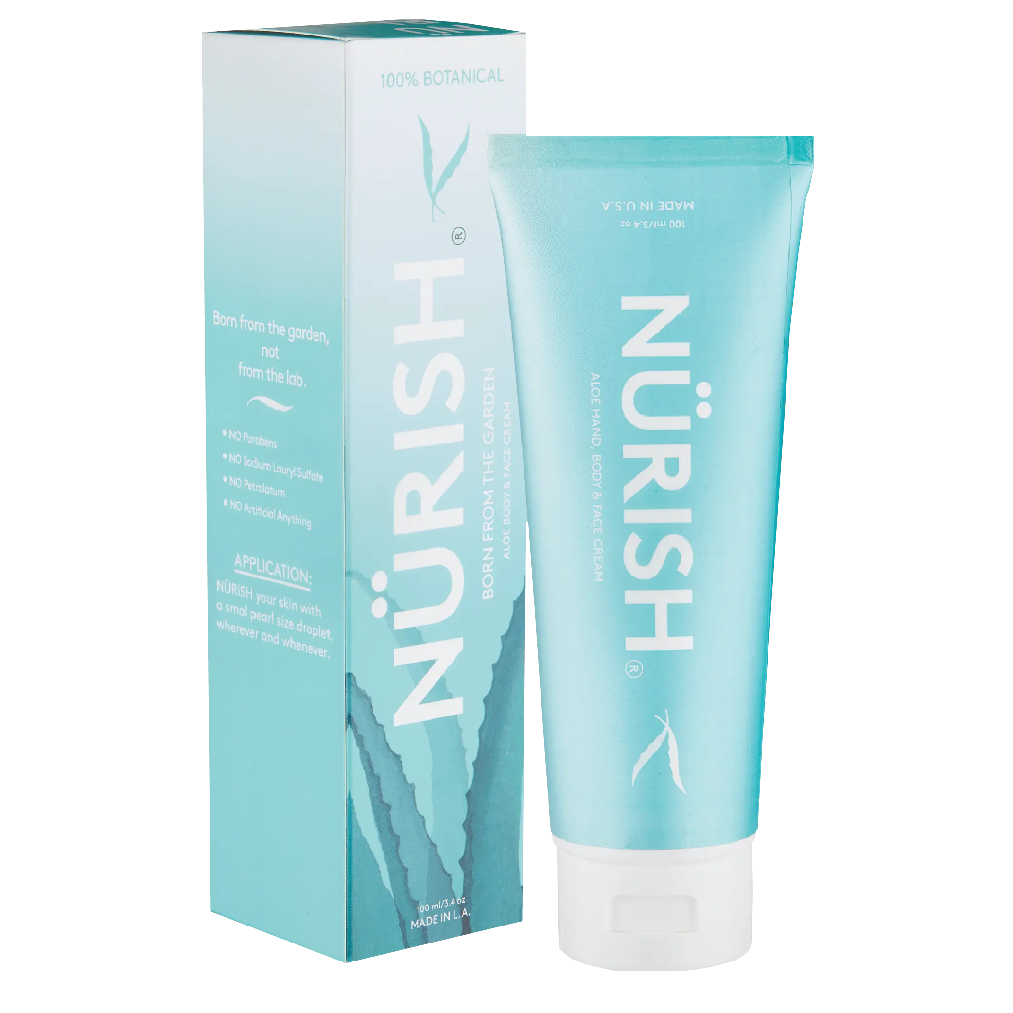 Nurish Moisturizing Cream - 100% Natural & Vegan, 3.4 oz, Hydrating Formula with Shea Butter & Jojoba Oil, Non-Comedogenic, All-Day Protection for All Skin Types