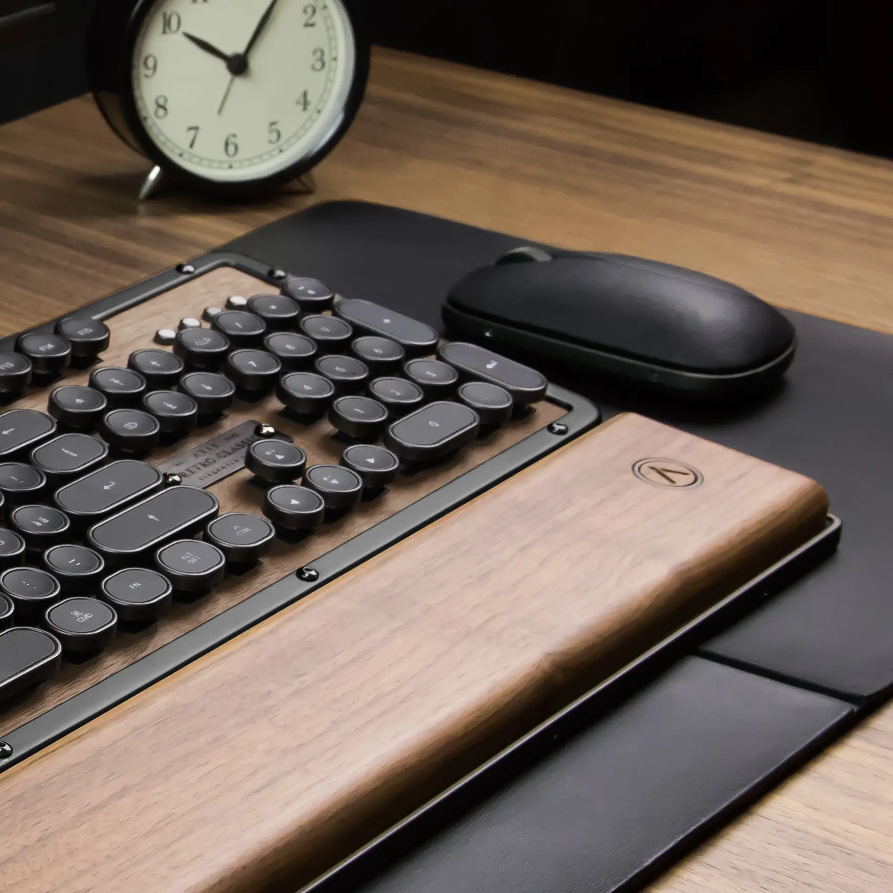 AZIO Retro Classic Bluetooth Keyboard - Wireless/USB Wired Vintage Backlit Mechanical Keyboard for PC/Mac