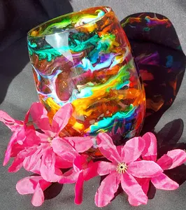 Rainbow Stemless Wine Glass