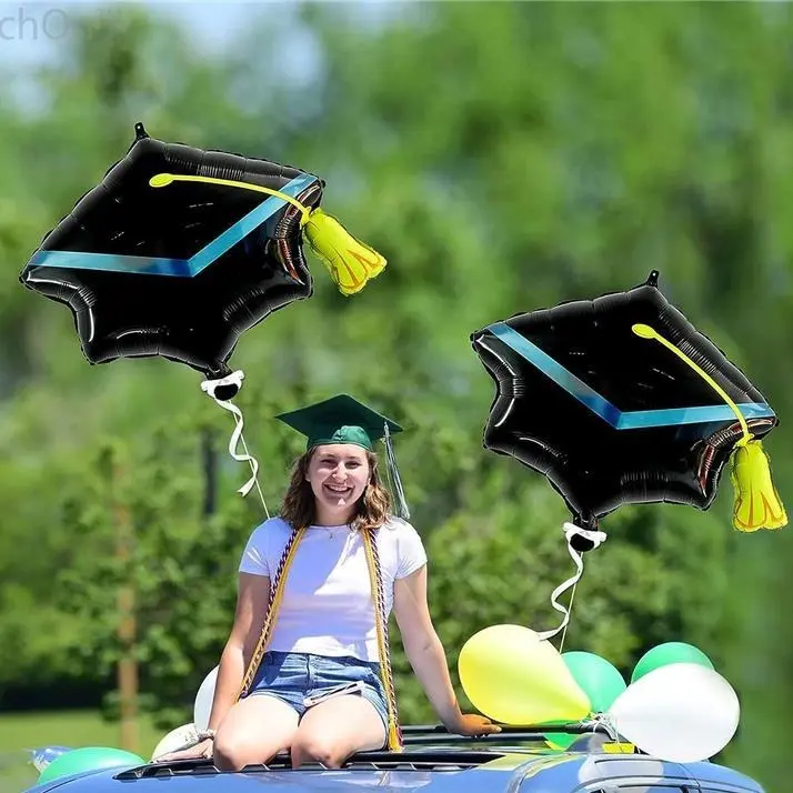 Graduation Cap Balloon Decorations - Big, 22 Inch | Graduation Hat Balloon, Graduation Balloons 2023, Graduation Mylar Balloons | Grad Cap Balloon, Black Graduation Decorations