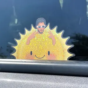 Sunny Bunny Holographic Glitter Peeker Sticker